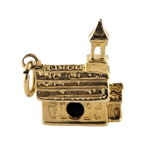 Vintage 14K Yellow Gold Church Charm #13196 - Picture 1 of 6